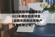 四川资阳市凯利建设2023年债权拍卖项目(资阳市凯利达房地产开发有限公司)