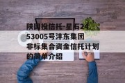 陕国投信托-星石2453005号沣东集团非标集合资金信托计划的简单介绍