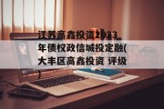 江苏高鑫投资2023年债权政信城投定融(大丰区高鑫投资 评级)