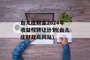 台儿庄财金2024年收益权转让计划(台儿庄财政局网站)
