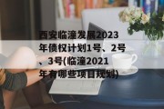 西安临潼发展2023年债权计划1号、2号、3号(临潼2021年有哪些项目规划)