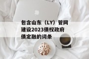 包含山东（LY）管网建设2023债权政府债定融的词条