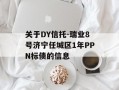 关于DY信托-瑞业8号济宁任城区1年PPN标债的信息