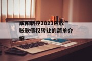 咸阳新控2023应收账款债权转让的简单介绍