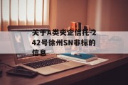 关于A类央企信托-242号徐州SN非标的信息