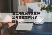 包含河南汝阳农发2023年债权资产01的词条