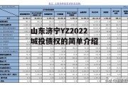 山东济宁YZ2022城投债权的简单介绍