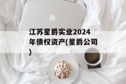 江苏星爵实业2024年债权资产(星爵公司)