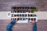 江油城市投资发展2023年债权资产项目(江油城市投资发展2023年债权资产项目招标)