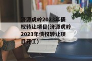 济源虎岭2023年债权转让项目(济源虎岭2023年债权转让项目开工)