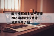 四川成都成金资产管理2023年债权权益计划的简单介绍
