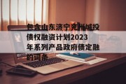 包含山东济宁兖州城投债权融资计划2023年系列产品政府债定融的词条