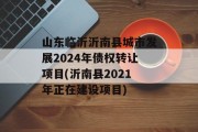 山东临沂沂南县城市发展2024年债权转让项目(沂南县2021年正在建设项目)