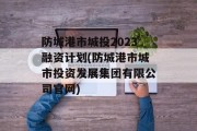 防城港市城投2023融资计划(防城港市城市投资发展集团有限公司官网)