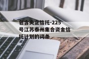 包含央企信托-225号江苏泰州集合资金信托计划的词条