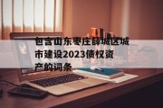 包含山东枣庄薛城区城市建设2023债权资产的词条