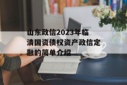 山东政信2023年临清国资债权资产政信定融的简单介绍