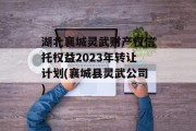湖北襄城灵武财产权信托权益2023年转让计划(襄城县灵武公司)