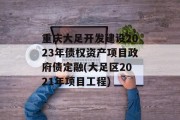 重庆大足开发建设2023年债权资产项目政府债定融(大足区2021年项目工程)