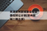 天津蓟州新城建设投资债权转让计划(蓟州新城二期立项)