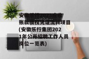 安徽乐行2023应收账款债权凭证流转项目(安徽乐行集团2021年公开招聘工作人员岗位一览表)