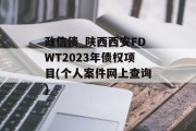 政信债_陕西西安FDWT2023年债权项目(个人案件网上查询)