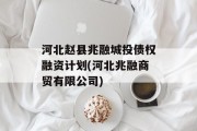 河北赵县兆融城投债权融资计划(河北兆融商贸有限公司)