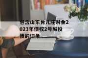 包含山东台儿庄财金2023年债权2号城投债的词条