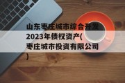 山东枣庄城市综合开发2023年债权资产(枣庄城市投资有限公司)