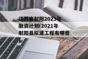 江苏省射阳2023年融资计划(2021年射阳县拟建工程有哪些)