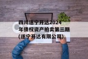 四川遂宁开达2024年债权资产拍卖第三期(遂宁开达有限公司)