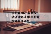 桃花源2023收益权转让计划项目(桃花源投资管理公司)