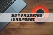 重庆市武隆区债权项目(武隆政府采购网)