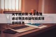 关于政府债-天津陆港通达物流收益权拍卖项目的信息