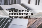 关于四川2024年资阳市蜀乡农业投资开发债权资产拍卖的信息