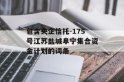 包含央企信托-175号江苏盐城阜宁集合资金计划的词条