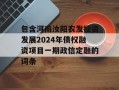 包含河南汝阳农发投资发展2024年债权融资项目一期政信定融的词条