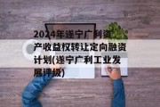 2024年遂宁广利资产收益权转让定向融资计划(遂宁广利工业发展评级)