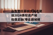 山东枣庄薛城区城市建设2024债权资产城投债定融(枣庄薛城规划)