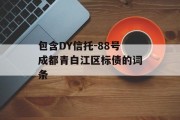 包含DY信托-88号成都青白江区标债的词条