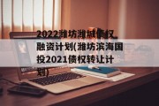 2022潍坊潍城债权融资计划(潍坊滨海国投2021债权转让计划)