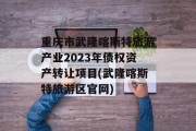 重庆市武隆喀斯特旅游产业2023年债权资产转让项目(武隆喀斯特旅游区官网)