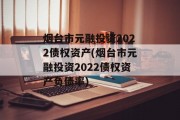 烟台市元融投资2022债权资产(烟台市元融投资2022债权资产负债率)