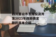 四川眉山市东岸投资开发2023年政府债定融的简单介绍