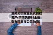 济南天桥财金投资债权资产(济南天桥财金投资有限责任公司融资)