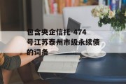 包含央企信托-474号江苏泰州市级永续债的词条