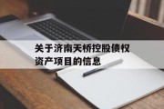 关于济南天桥控股债权资产项目的信息