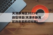 天津静海区2023年政信项目(天津市静海区政府采购招标网)