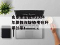 山东枣庄物环2024年债权收益权(枣庄环评公示)