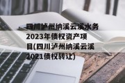 四川泸州纳溪云溪水务2023年债权资产项目(四川泸州纳溪云溪2021债权转让)